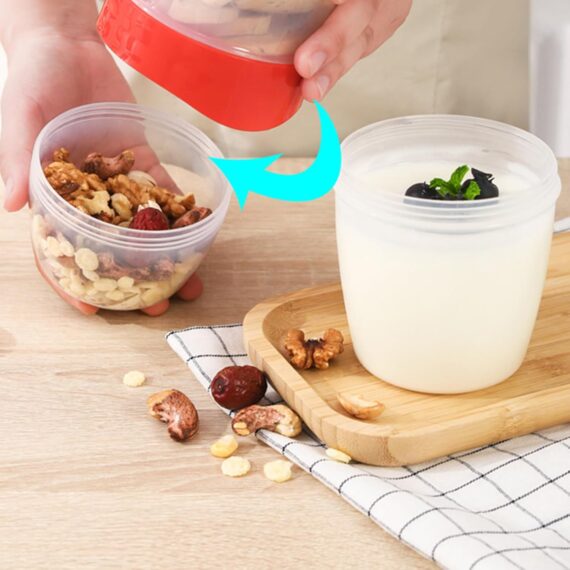 EBVincxmk Juego de tazas de ensalada para viajes, conveniente taza de avena, yogur, nueces, reducida en grasa, verduras, frutas y verduras con tapa y cuchara