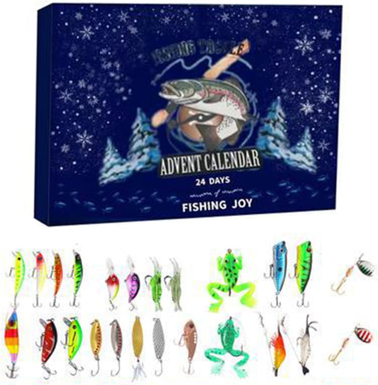 Calendario de Adviento navideño 2023-2024 para adultos, equipo de pesca, calendario de Adviento, regalo sorpresa de Navidad para él, sorpresa de Navidad para novio