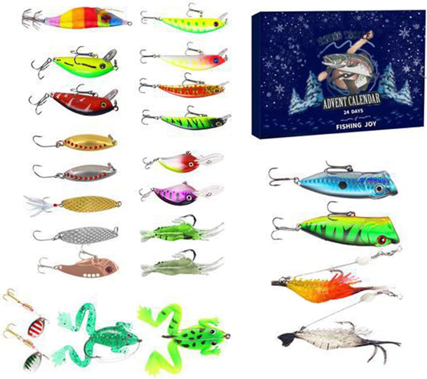 Calendario de Adviento navideño 2023-2024 para adultos, equipo de pesca, calendario de Adviento, regalo sorpresa de Navidad para él, sorpresa de Navidad para novio