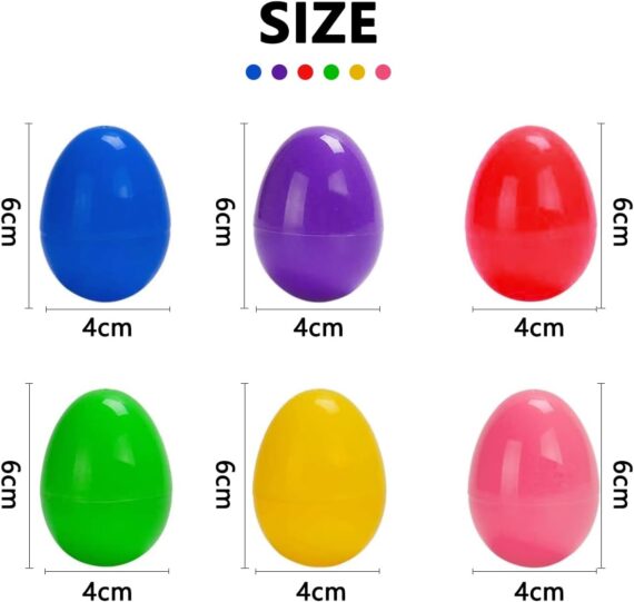 FIBOUND 24 Piezas Huevos de Pascua de Plástico, Huevos Sorpresa Juguetes, Regalos de Pascua Huevo, Relleno de Pascua, Huevos de Plástico Rellenables a Mano Manualidades de Bricolaje