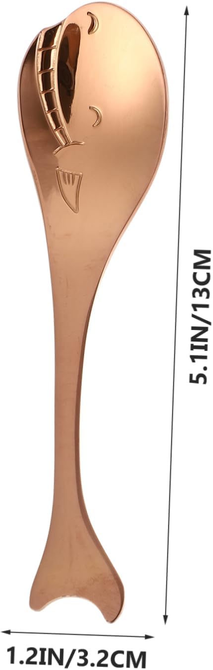 OUNONA 3 Piezas caballito de mar pescado de acero inoxidable ice cream scoop cucharas soperas mezcla de miel cucharas de cocina cubiertos infantiles cucharas de cafe alimento