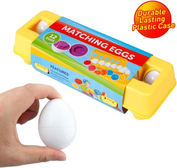 EXTSUD Huevos de Pascua Juguete Educativo para Niños Mayores de 3 Años Juego de Reconocimiento de Color y Forma Puzzle
