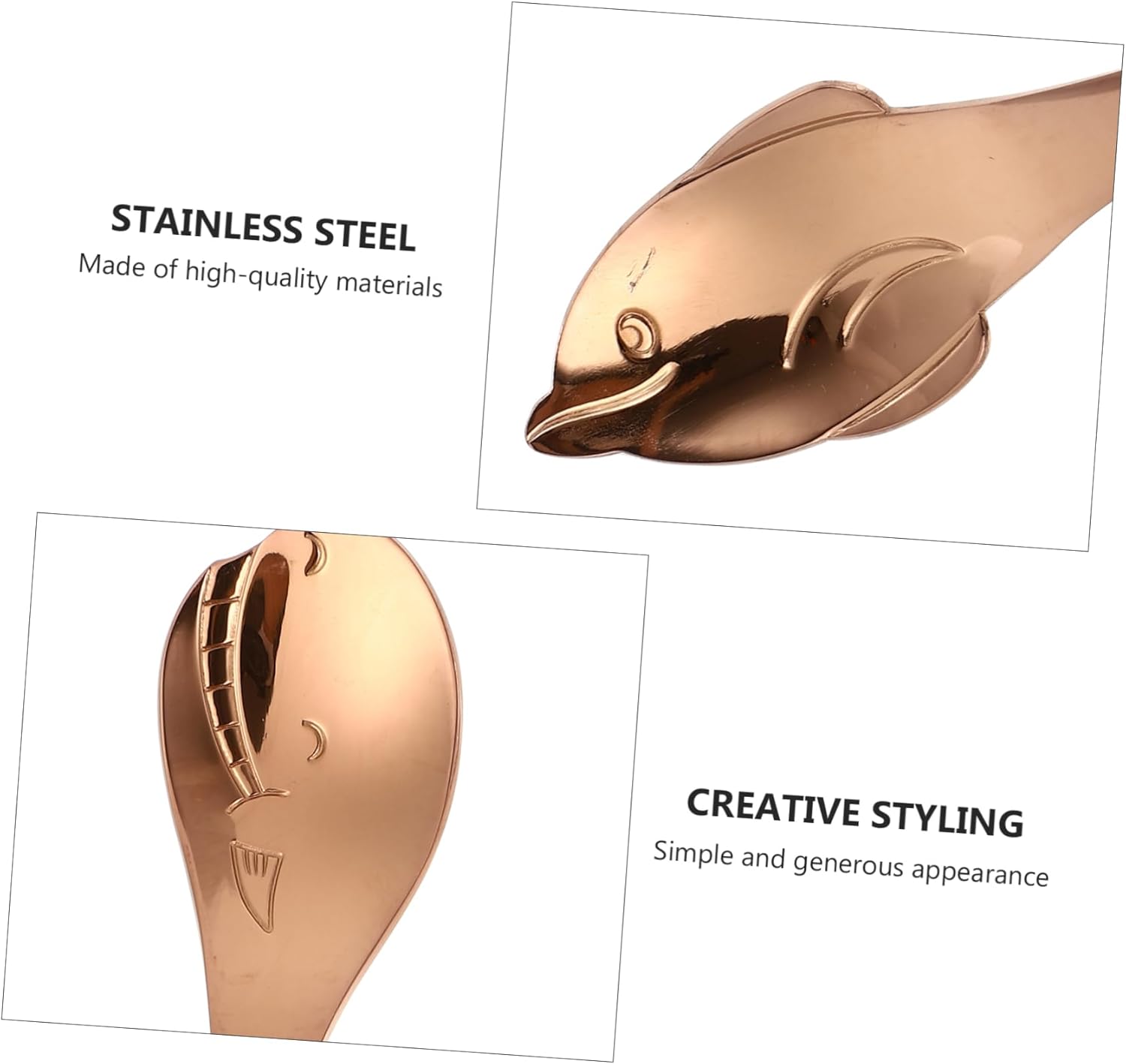 OUNONA 3 Piezas caballito de mar pescado de acero inoxidable ice cream scoop cucharas soperas mezcla de miel cucharas de cocina cubiertos infantiles cucharas de cafe alimento