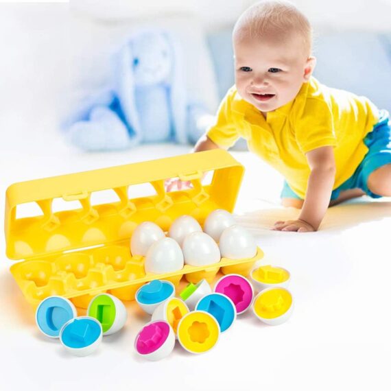 EXTSUD Huevos de Pascua Juguete Educativo para Niños Mayores de 3 Años Juego de Reconocimiento de Color y Forma Puzzle