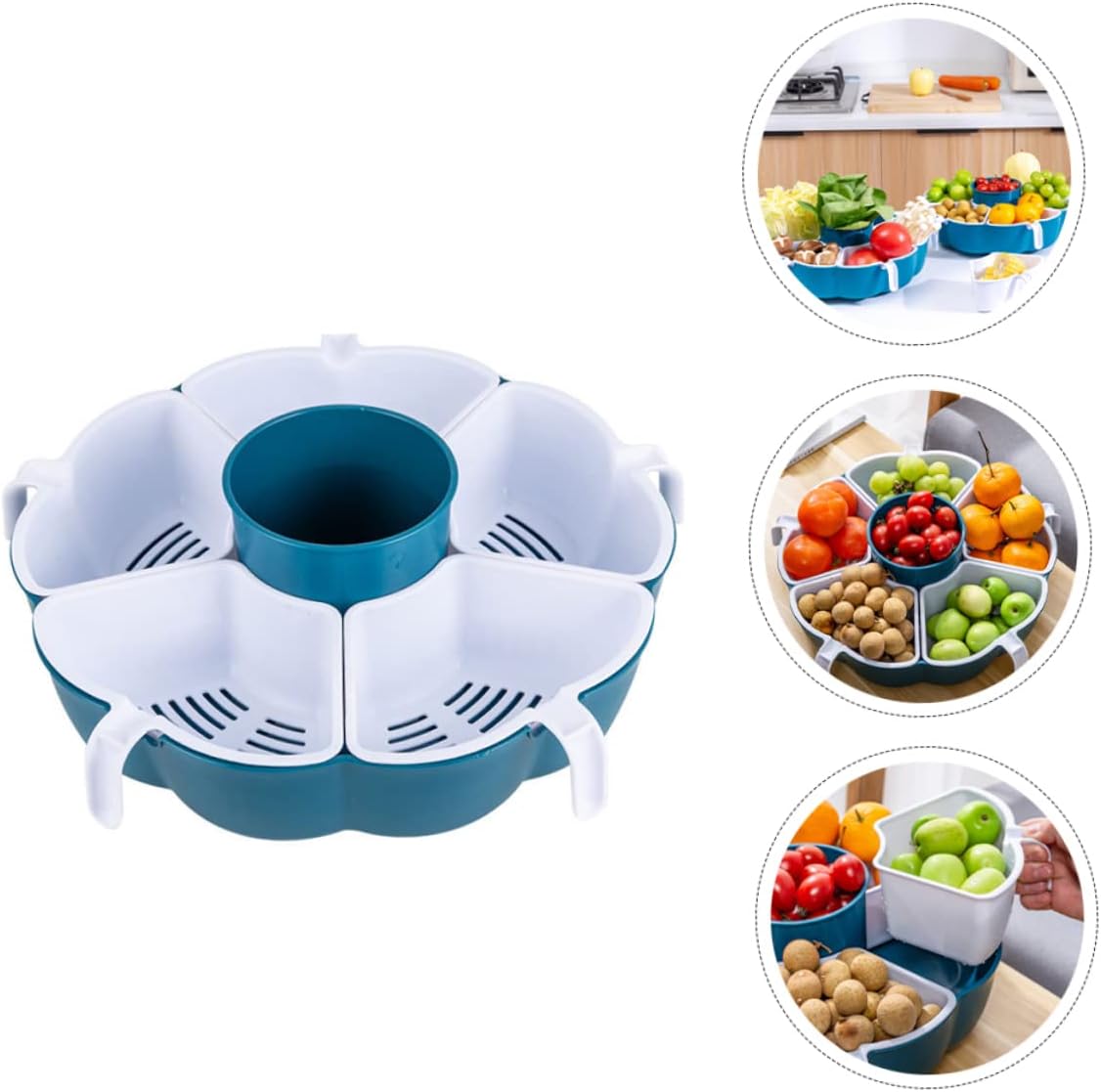 YARNOW Cesta De Drenaje Colador De Doble Capa Tazón De Lavado De Verduras Agua De Arroz Colador De Cesta De Frutas Canasta De Frutas Cesta De Clasificación Familiar