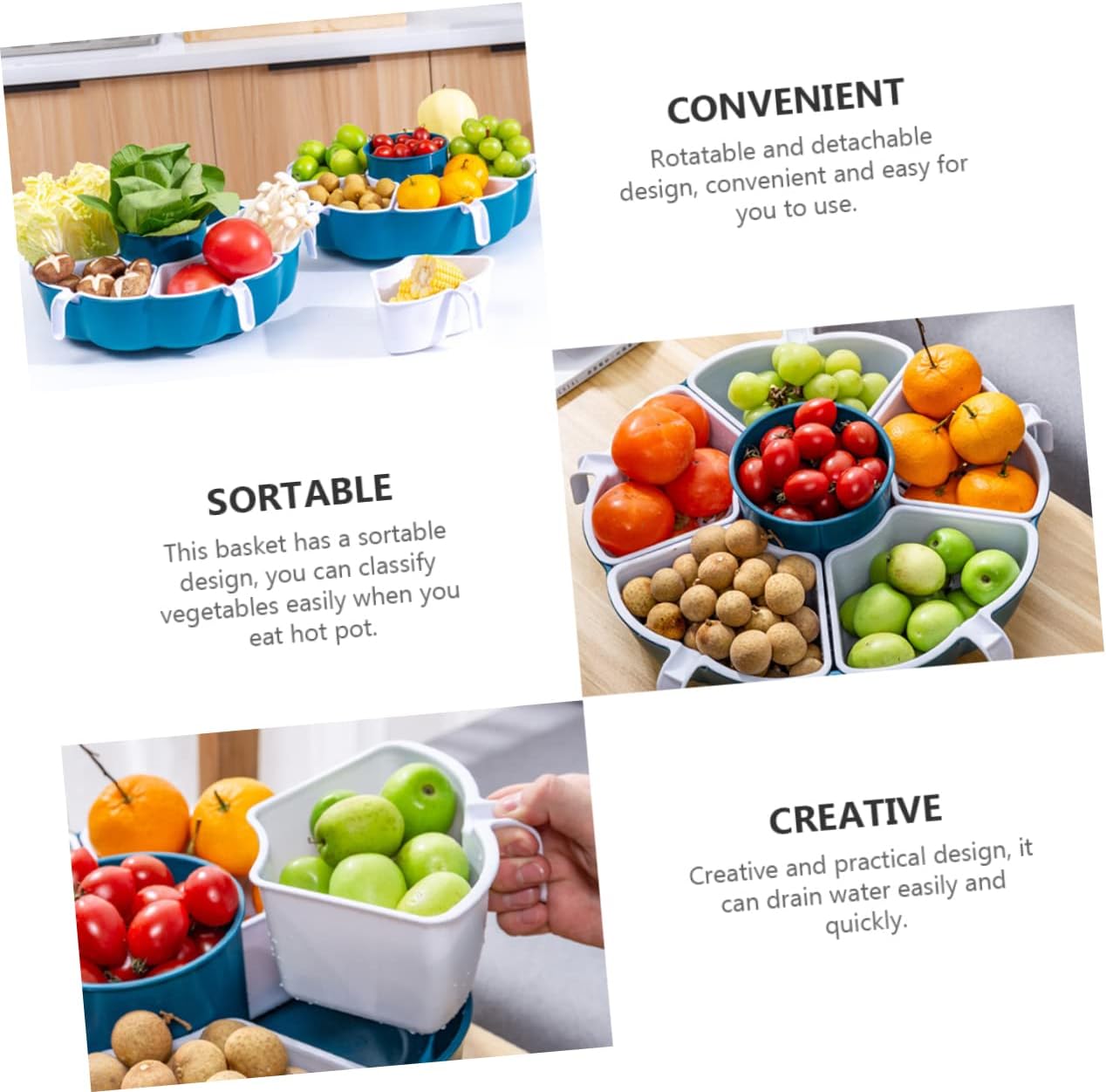 YARNOW Cesta De Drenaje Colador De Doble Capa Tazón De Lavado De Verduras Agua De Arroz Colador De Cesta De Frutas Canasta De Frutas Cesta De Clasificación Familiar