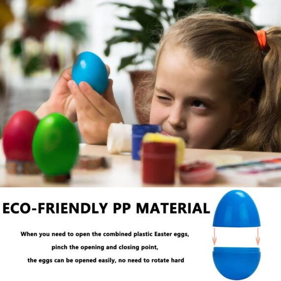 FIBOUND 24 Piezas Huevos de Pascua de Plástico, Huevos Sorpresa Juguetes, Regalos de Pascua Huevo, Relleno de Pascua, Huevos de Plástico Rellenables a Mano Manualidades de Bricolaje