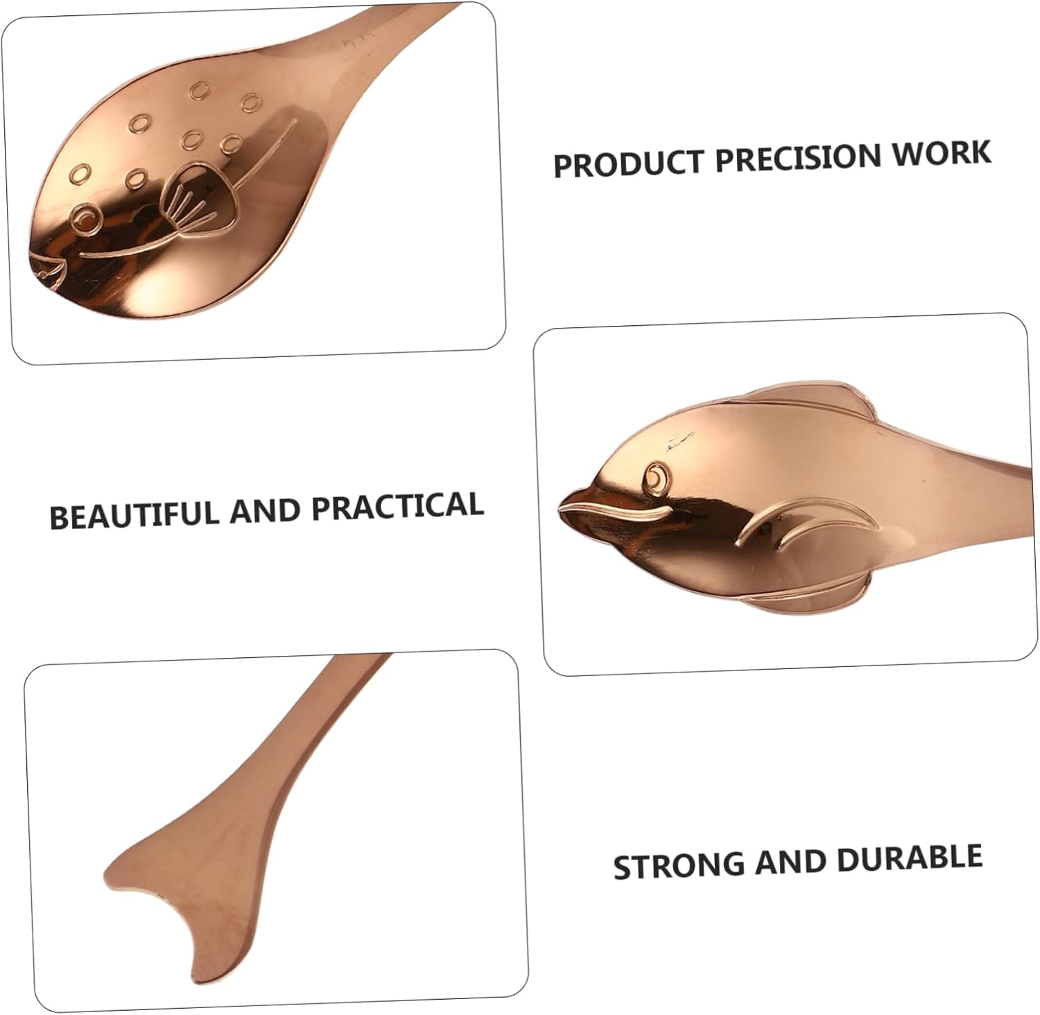 OUNONA 3 Piezas caballito de mar pescado de acero inoxidable ice cream scoop cucharas soperas mezcla de miel cucharas de cocina cubiertos infantiles cucharas de cafe alimento