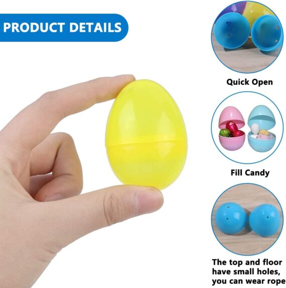 FIBOUND 24 Piezas Huevos de Pascua de Plástico, Huevos Sorpresa Juguetes, Regalos de Pascua Huevo, Relleno de Pascua, Huevos de Plástico Rellenables a Mano Manualidades de Bricolaje