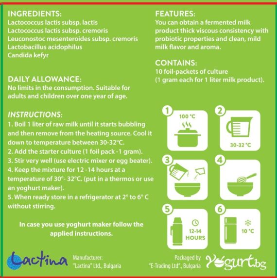 Lote de 3 bolsas de cultivo de ácido dophilus Yogurt Starter Culture para la fabricación en casa, 3 litros de ácido dophilus Probiotic producto lácteo