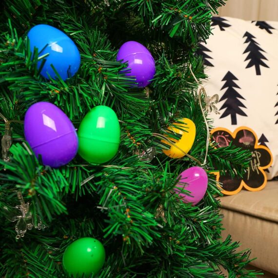FIBOUND 24 Piezas Huevos de Pascua de Plástico, Huevos Sorpresa Juguetes, Regalos de Pascua Huevo, Relleno de Pascua, Huevos de Plástico Rellenables a Mano Manualidades de Bricolaje