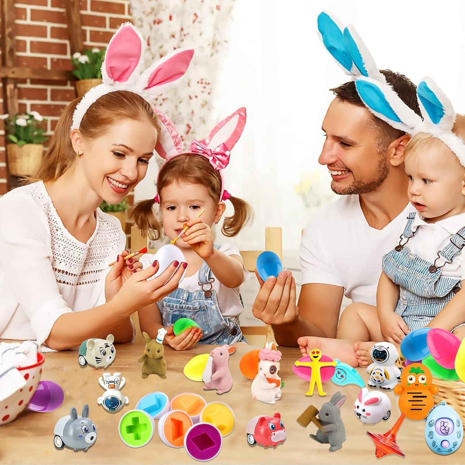 Acuiwer Huevos de Pascua 48 Piezas Huevos Sorpresa Juguetes de Plastico para Relleno Decoración de Pascua Huevo de Pascua con 6 Huevos a Juego Juguete Huevos para Regalos de Pascua Cumpleaños