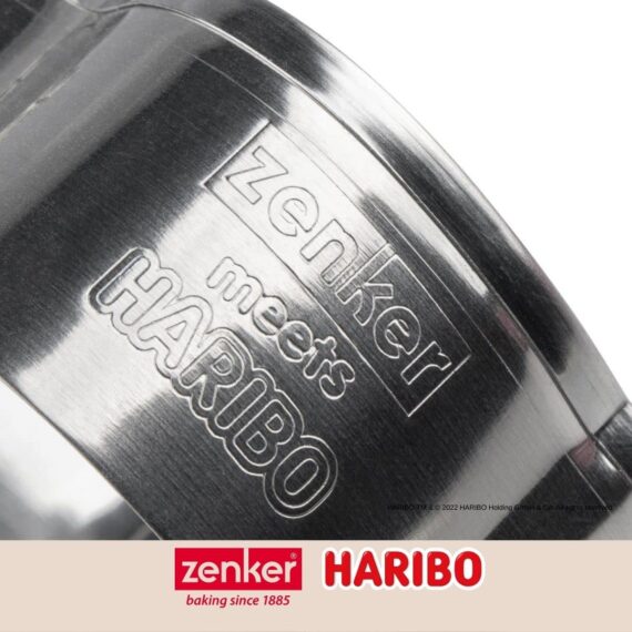 Zenker Meets Haribo - Cortadores de galletas para niños, 2 unidades, con el icónico oso dorado de Haribo, cortador de galletas para galletas, pan, verduras o queso