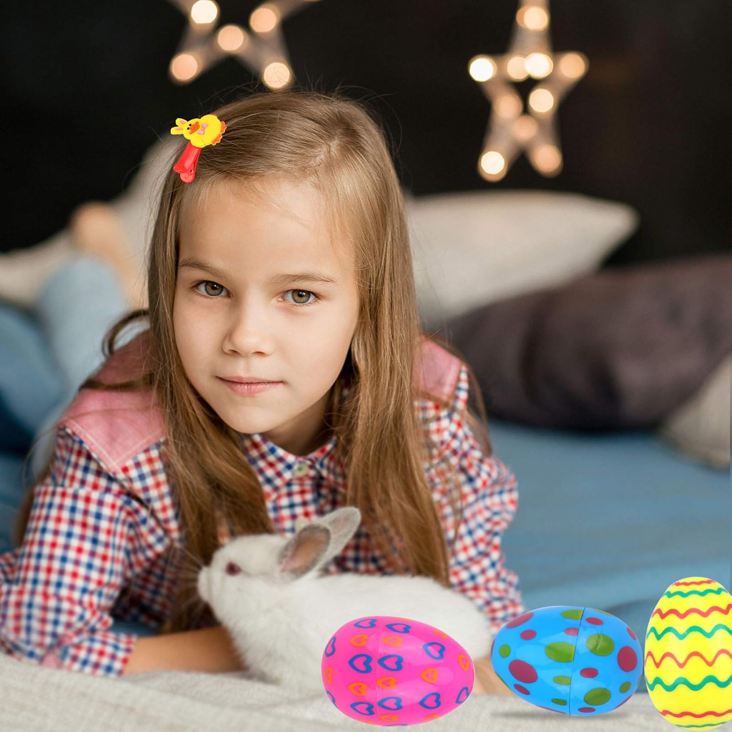 HOWAF Huevo de Pascua, Huevos de Plástico Colores Rellenables para Pascua, Decoración de Huevos de Pascua, para la Búsqueda de Huevos de Pascua, niños Regalos de fiesta Pascua
