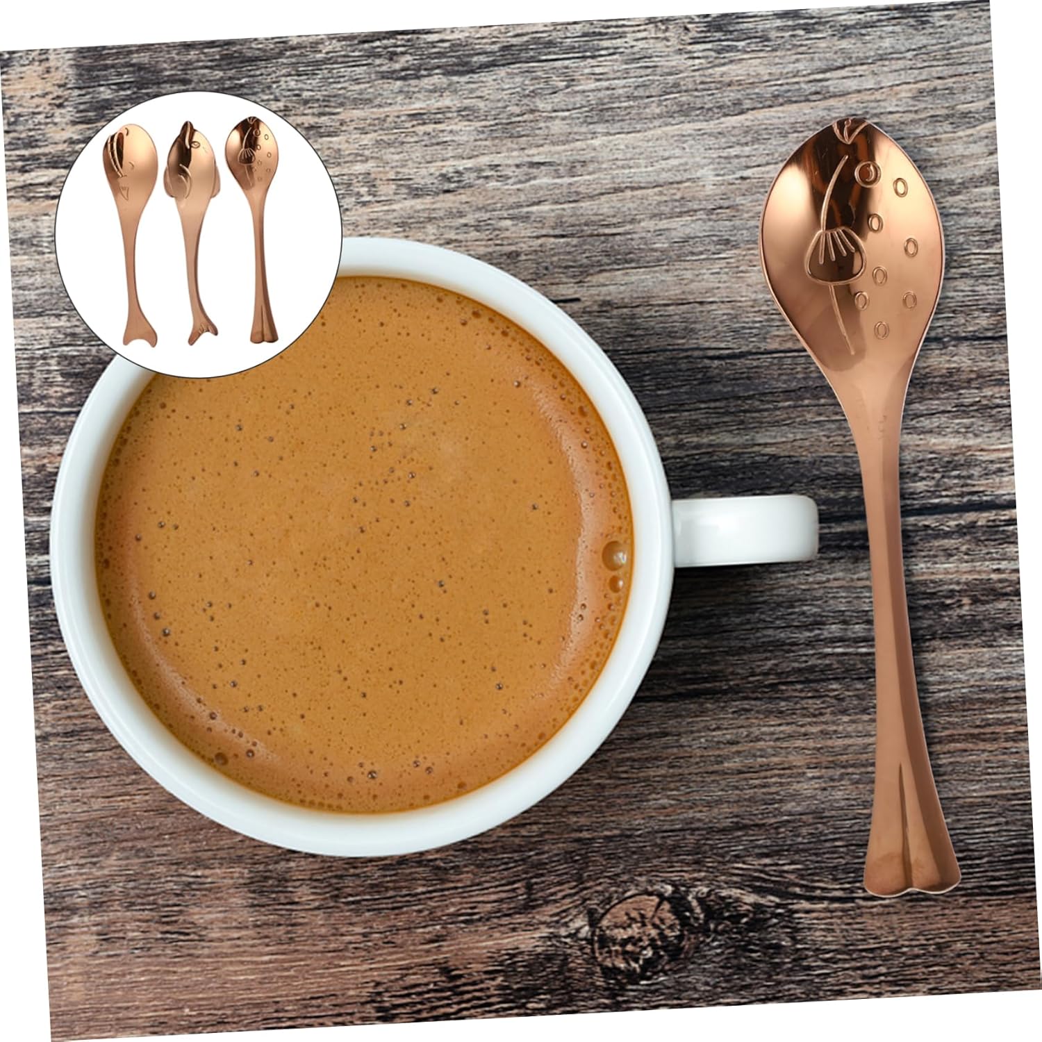 OUNONA 3 Piezas caballito de mar pescado de acero inoxidable ice cream scoop cucharas soperas mezcla de miel cucharas de cocina cubiertos infantiles cucharas de cafe alimento