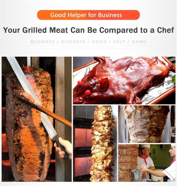 HLGKBY Máquina automática de Kebab, asador Vertical doméstico eléctrico con rotación de 360 ​​​​° de acero Inoxidable con Tubos de Calentamiento eficientes, para shawarma, asador de Pollo, Carne
