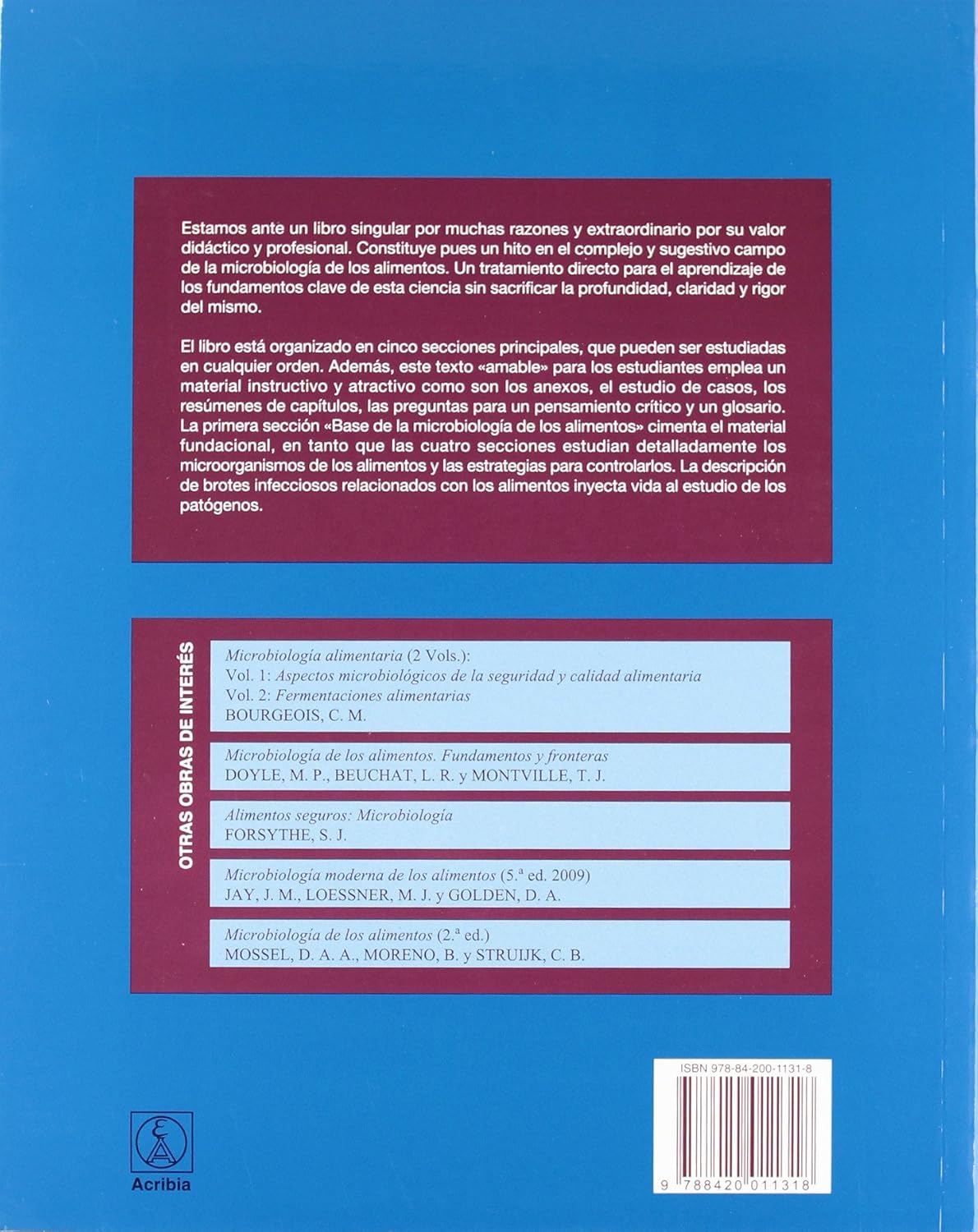 Microbiología de los alimentos: introducción (ANALISIS ALIMENTOS,TOXICOLOGIA ALIMENT.)