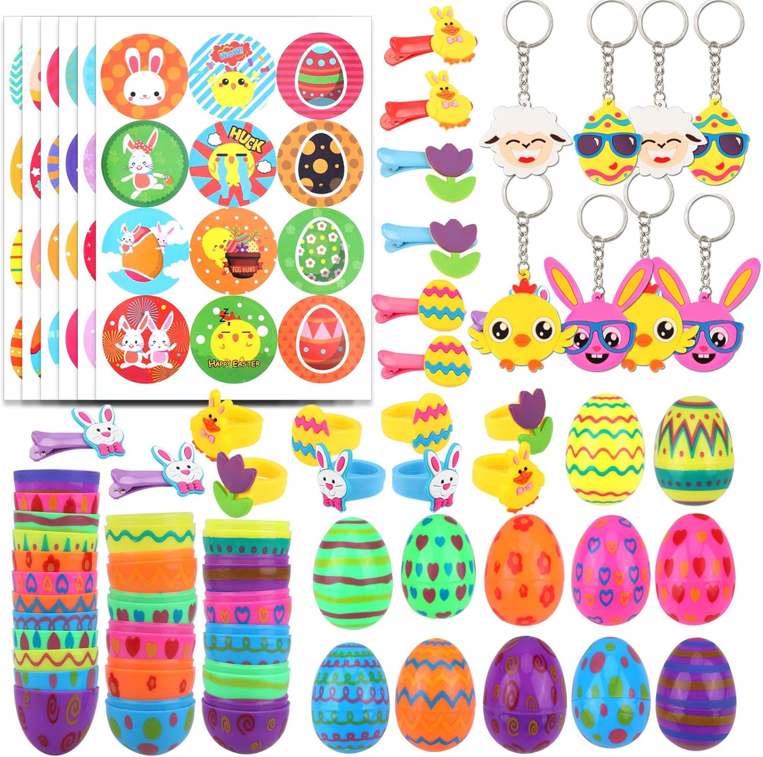 HOWAF Huevo de Pascua, Huevos de Plástico Colores Rellenables para Pascua, Decoración de Huevos de Pascua, para la Búsqueda de Huevos de Pascua, niños Regalos de fiesta Pascua