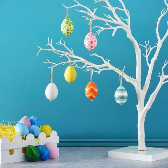 THE TWIDDLERS 100 Huevos de Pascua de Plástico para Pintar, Decorar y Colgar